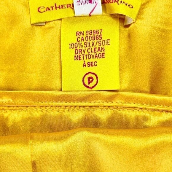 NWOT Catherine Malandrino Flowy Dress Sz.6 100% Silk Yellow Event Feminine - Picture 12 of 15